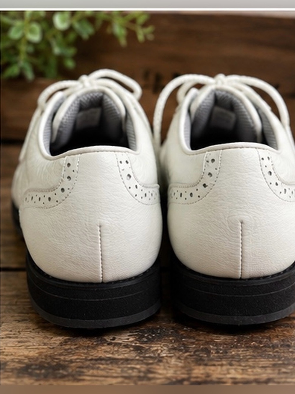 NIB Vintage FootJoy 98355 Women's Golf Shoes White Leather Kiltie Wingtip Size 6 - Picture 4 of 13
